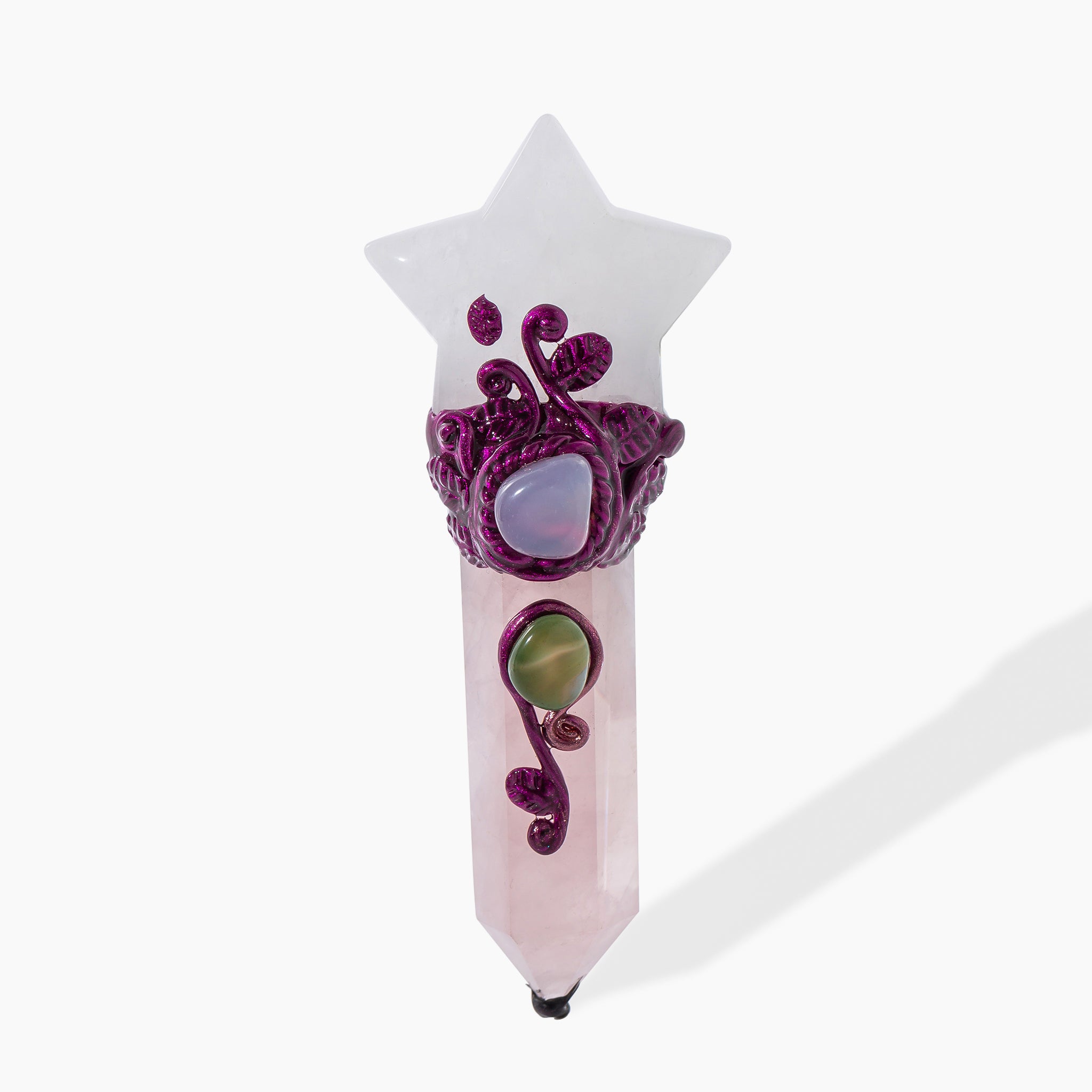 Handcrafted Moon & Star Quartz Wand