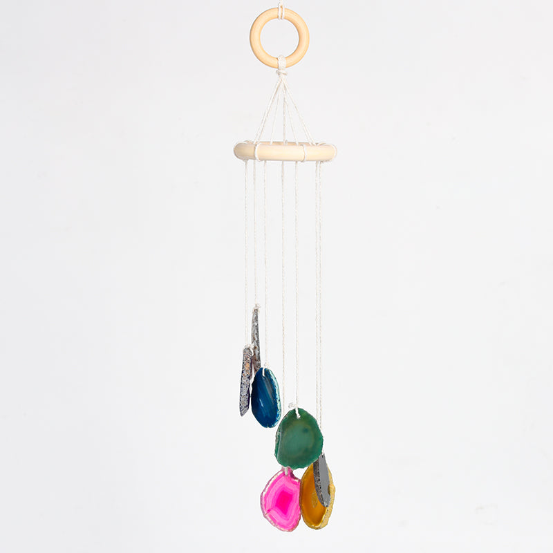 Amethyst Wind Chime with 7 colors, adding calming energy and beauty to home spaces.