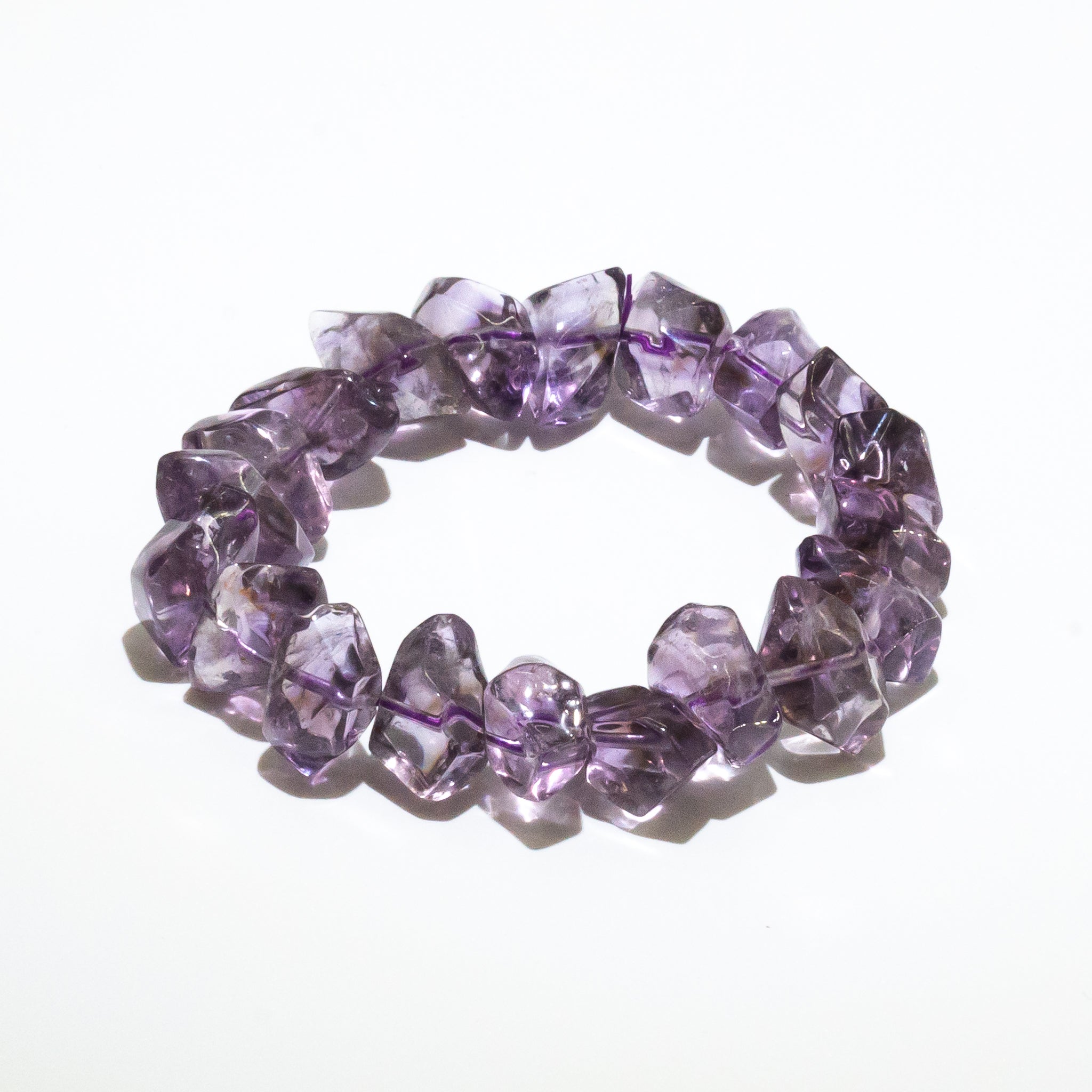 Amethyst Freeform Bracelet 17cm with deep purple crystals, ideal for healing and stylish wear.