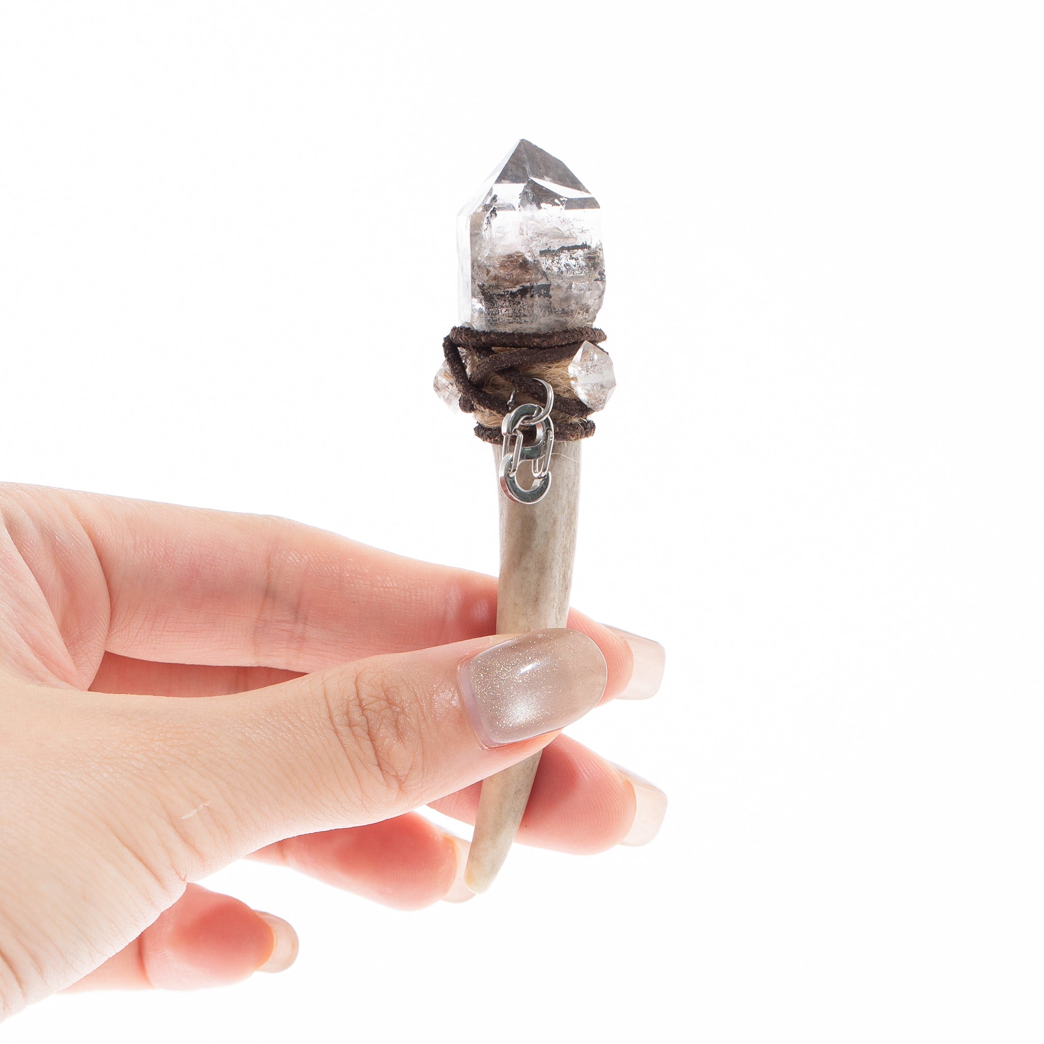 Antler Wand-Herkimer Quartz & Elestial Quartz