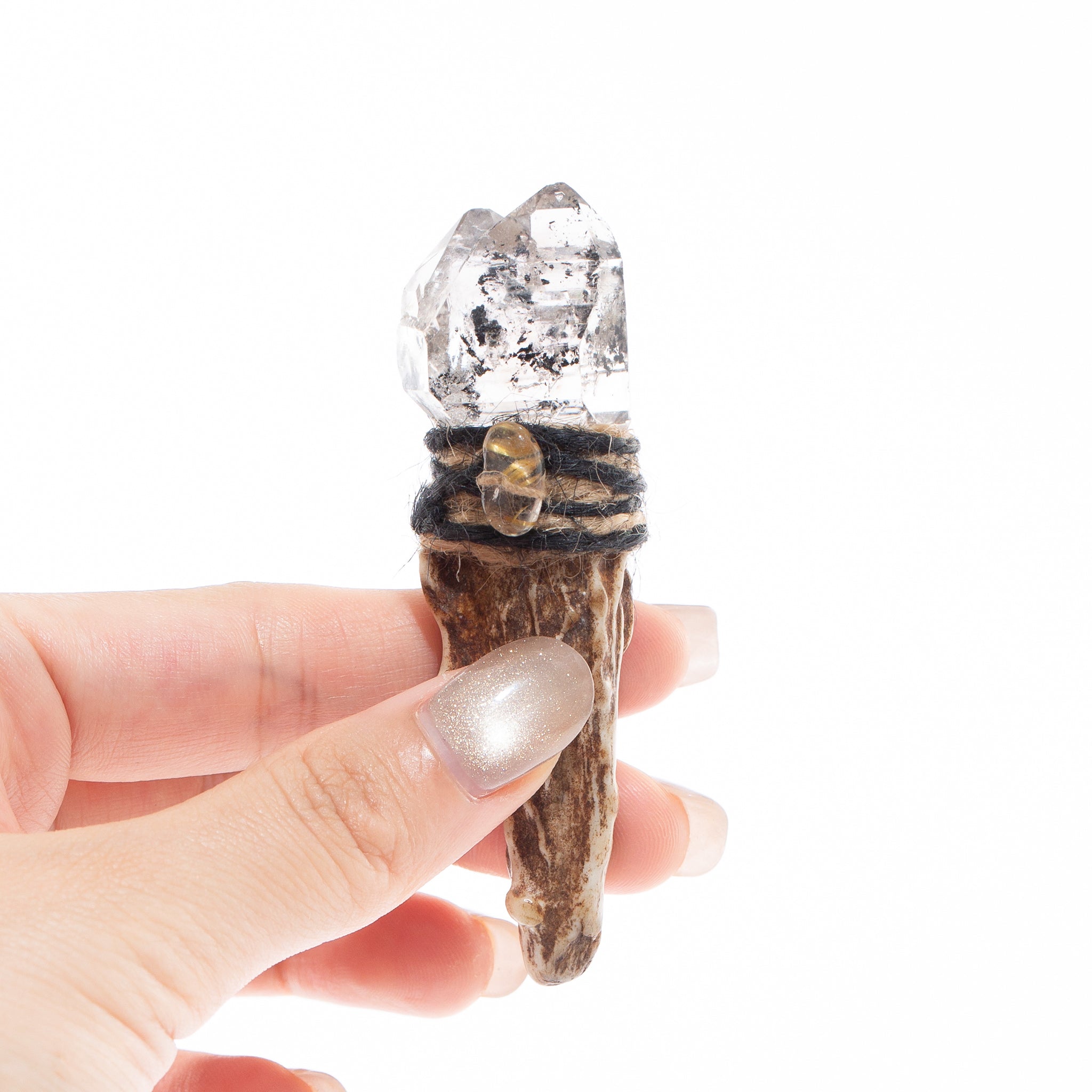 Antler Wand-Herkimer Quartz & Elestial Quartz