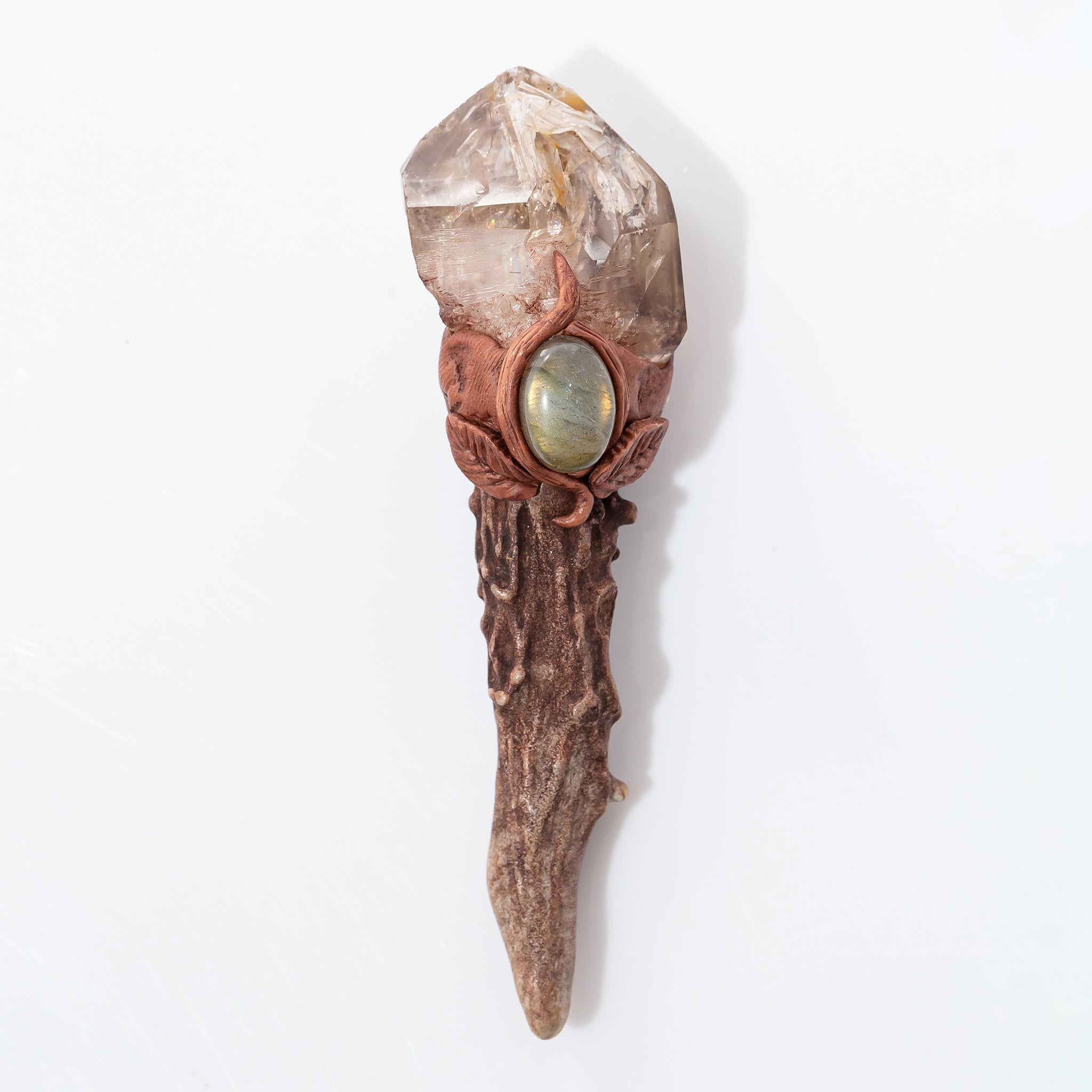 Antler Wand-Herkimer Quartz & Elestial Quartz