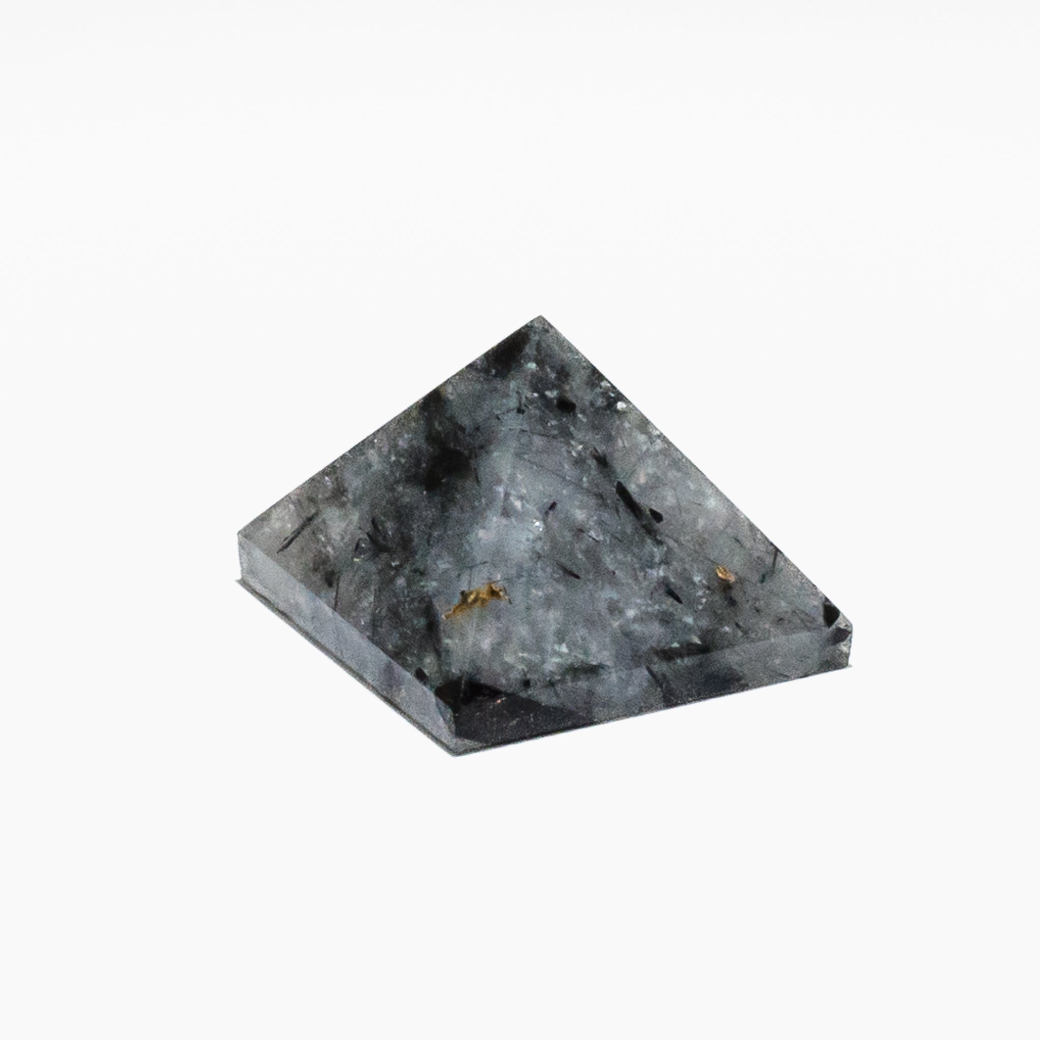 Black Tourmaline Pyramid for home decor, featuring deep black hues for protective energy.