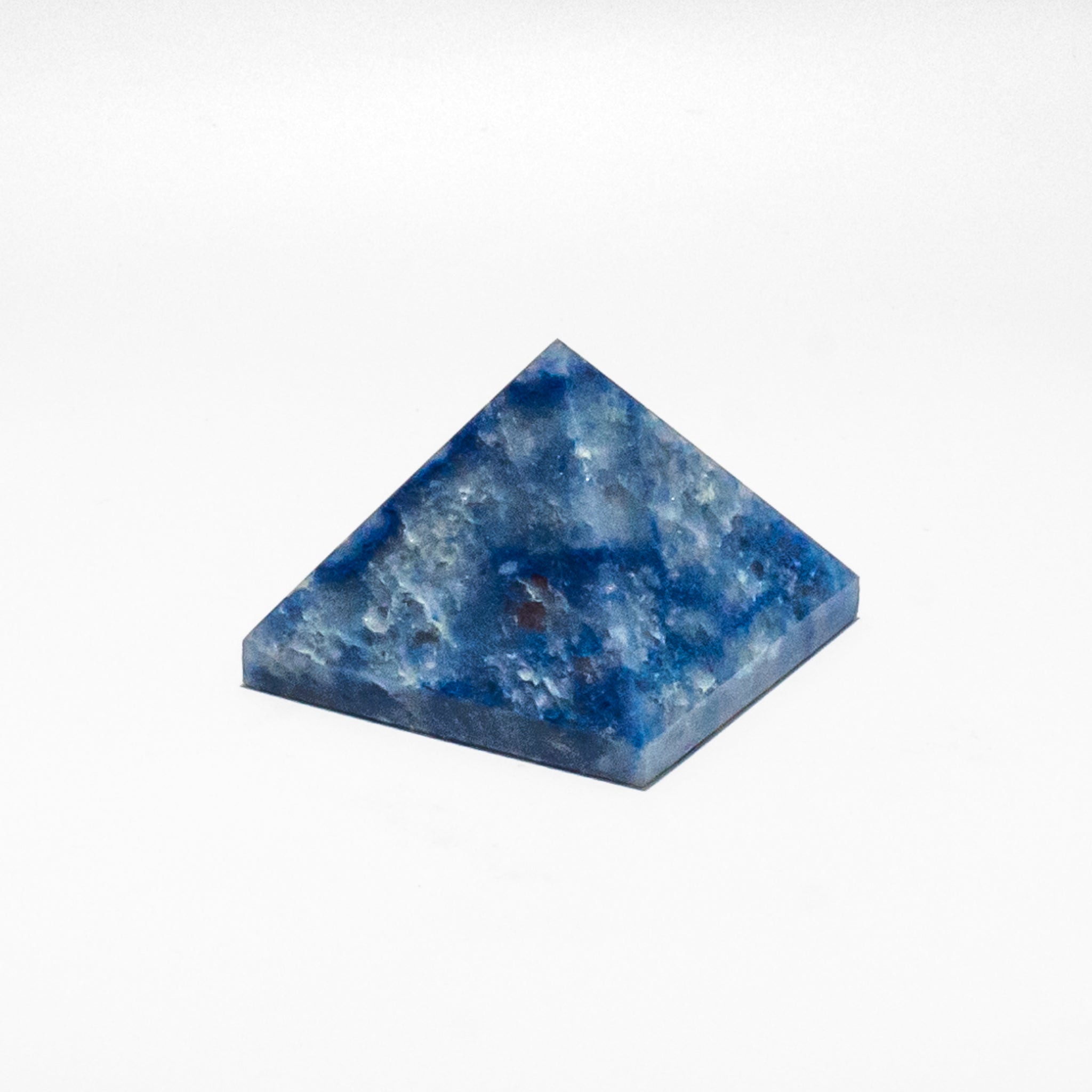 Blue Aventurine Pyramid ornament with vibrant blue shades, perfect for calming home decor.