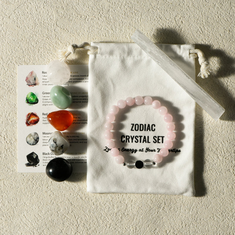 Cancer Set with Healing Stone, Bracelet, Selenite, and Moonstone for Cancer emotional energy.