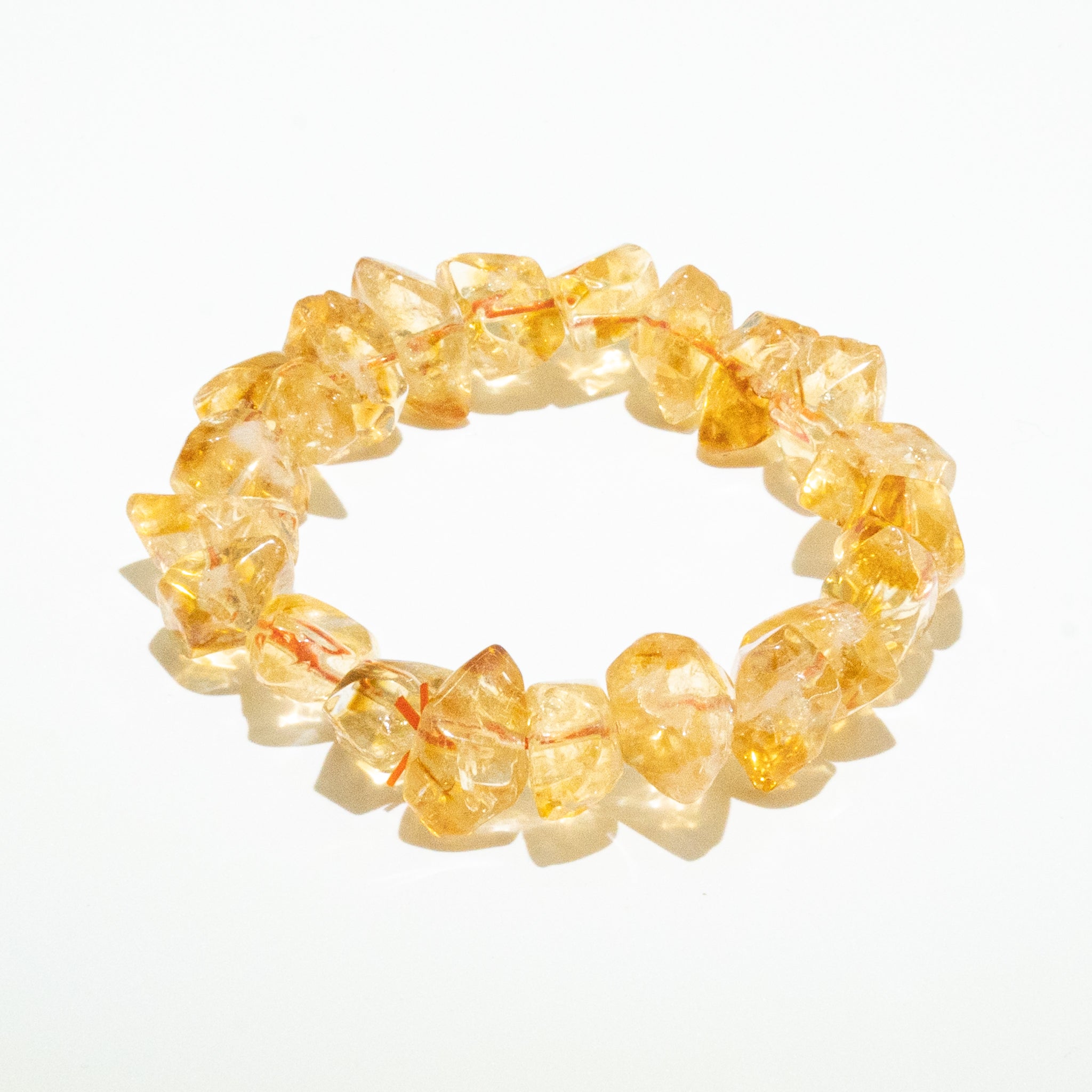 Citrine Freeform Bracelet 17cm with natural yellow crystals, attracting prosperity to daily wear.