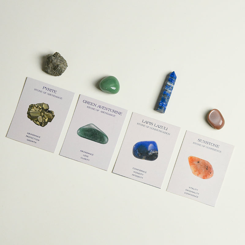 Crystal Healing Set for Success and Fulfillment with Citrine and Tiger Eye for prosperity.