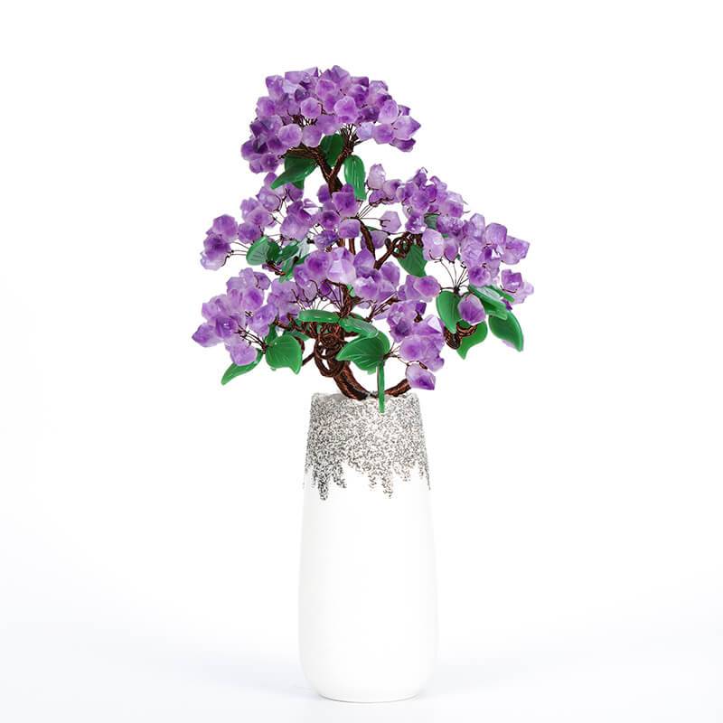 Joyful Fortune Gem Tree: Amethyst & Citrine Healing Crystal Gift