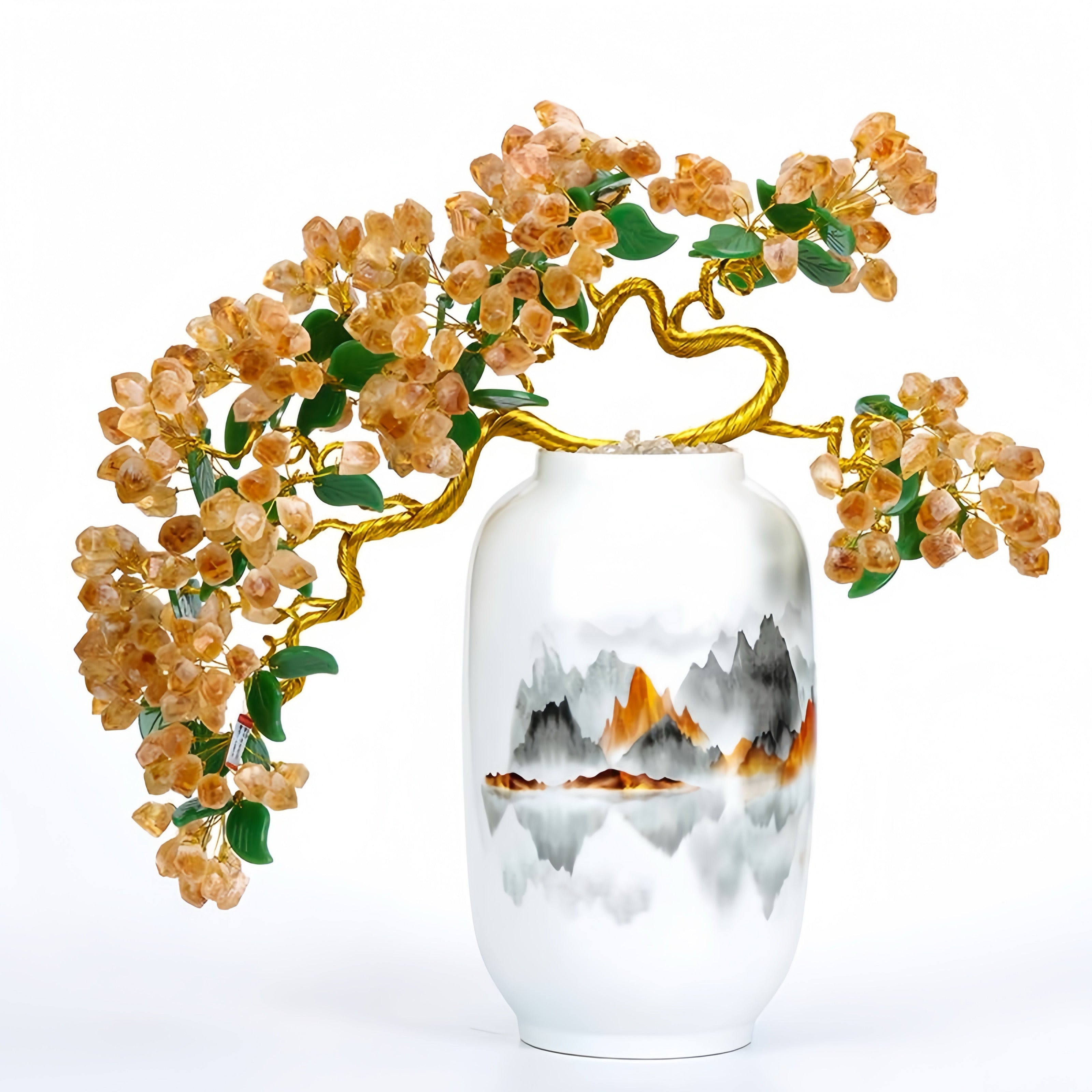 Radiant Abundance Tree: Amethyst & Citrine Feng Shui Gemstone Decor