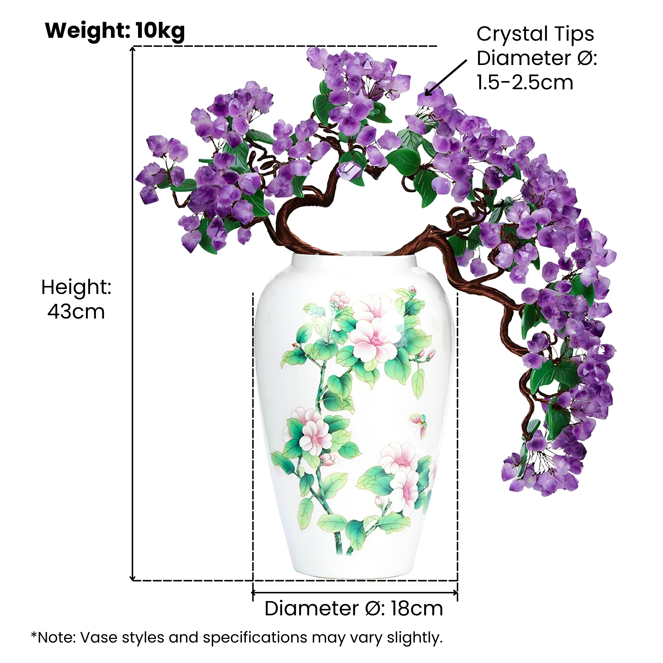 Radiant Abundance Tree: Amethyst & Citrine Feng Shui Gemstone Decor