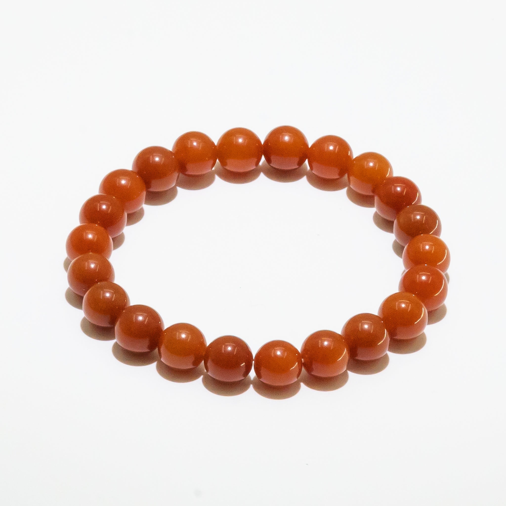 South Red Bracelet 8mm 17cm with deep red tones, ideal for grounding energy in daily wear.