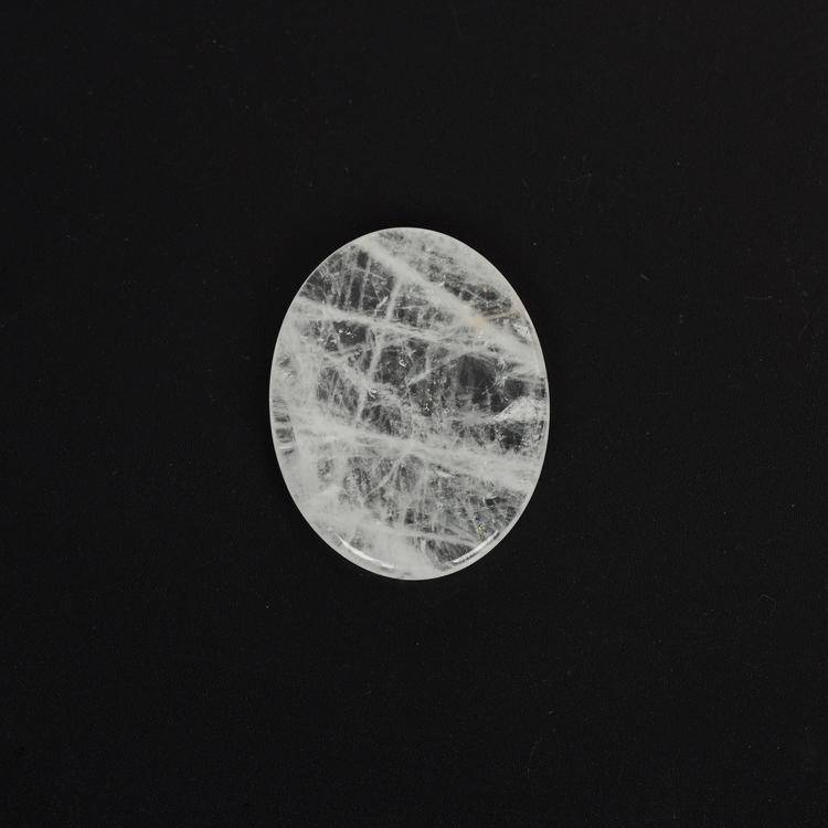Clear Quartz Worry Stone with transparent clarity, enhancing energy and calm in daily use.