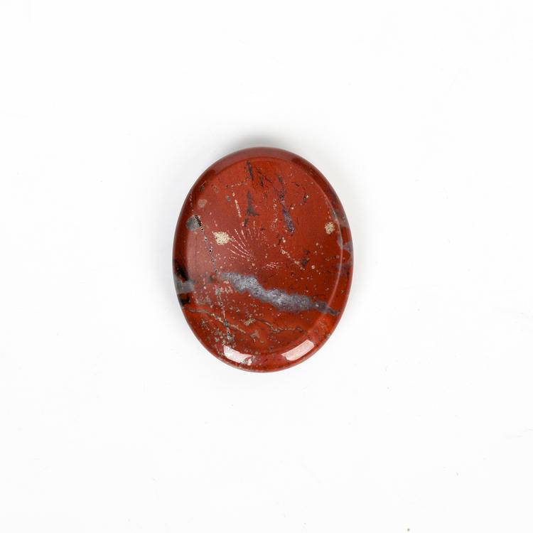 Red Jasper Worry Stone with rich red tones, adding grounding energy for stress relief.