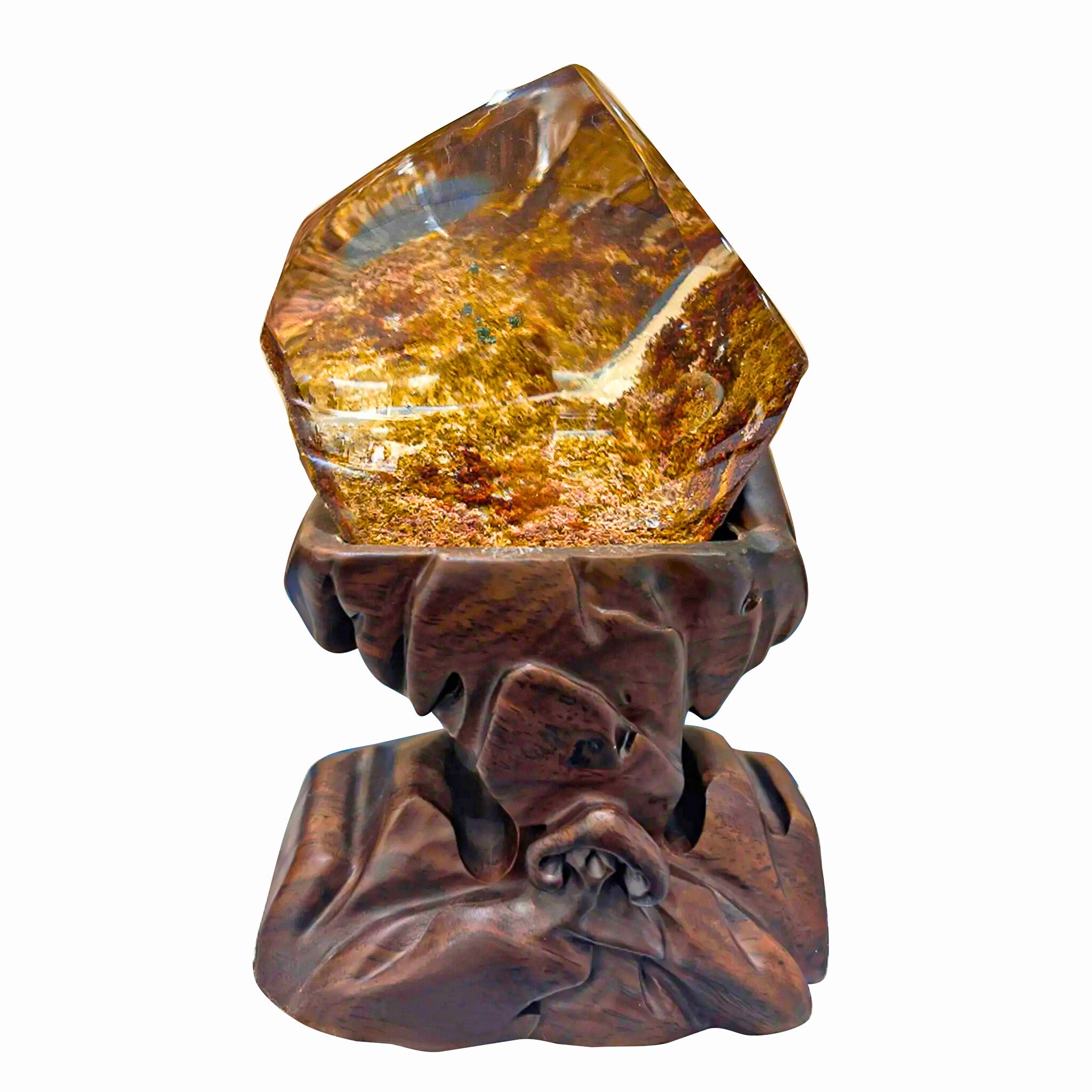 Natural Feng Shui Clear Quartz Decor — “The Golden Valley”