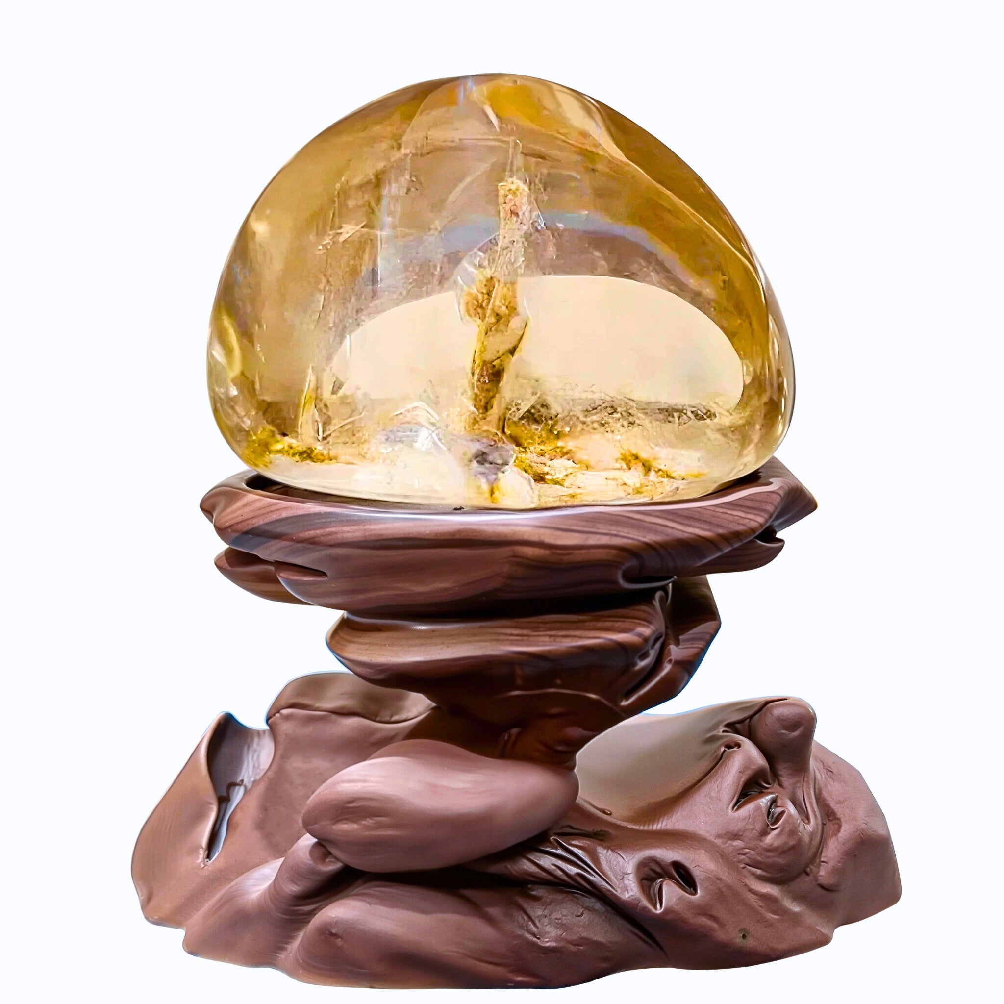 Natural Feng Shui Clear Quartz Decor — “The Golden Summit”