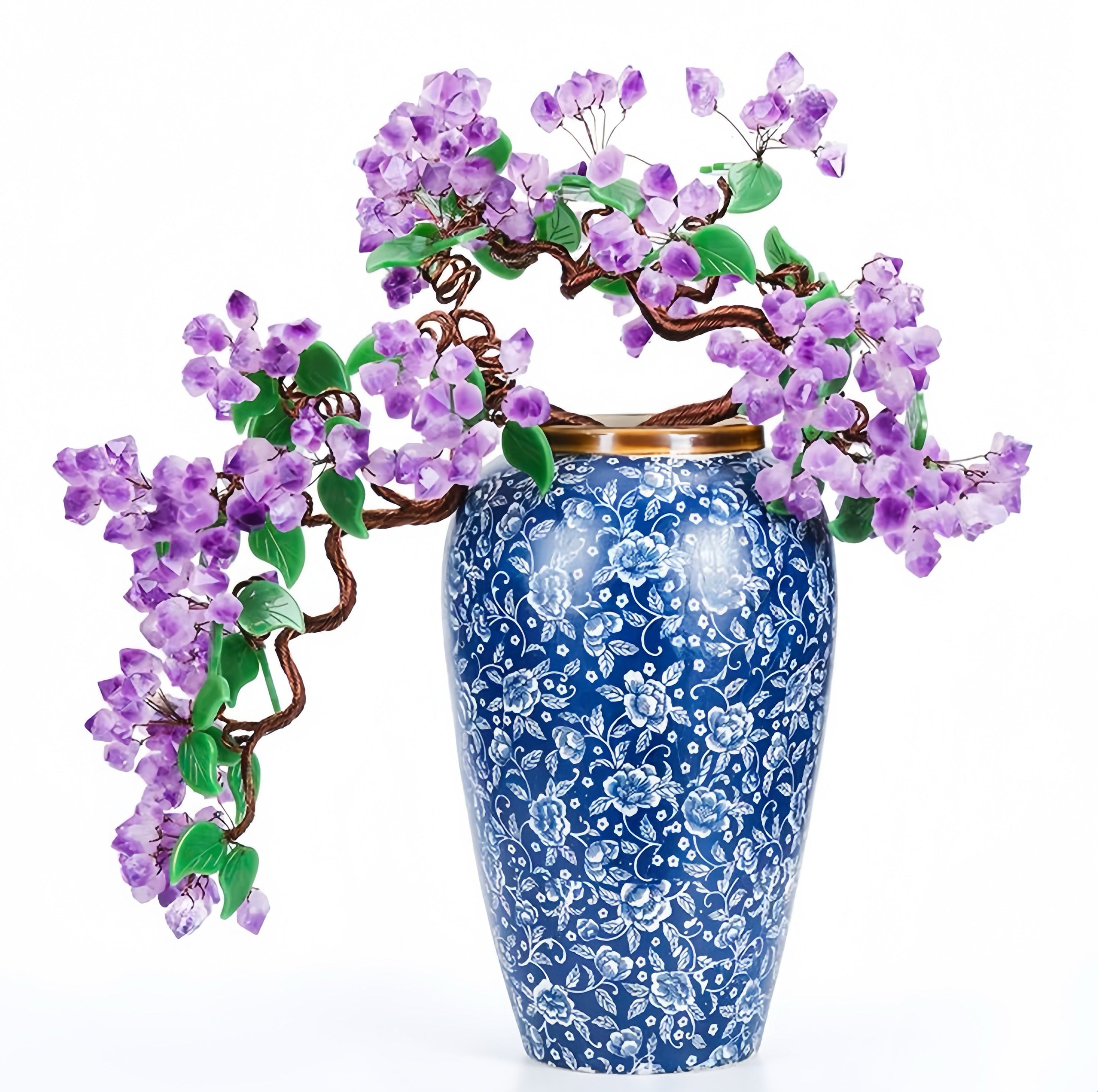 Serene Wealth Crystal Bonsai: Amethyst & Citrine for Home Harmony and Success