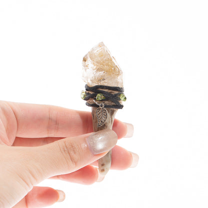 Antler Wand-Herkimer Quartz & Elestial Quartz