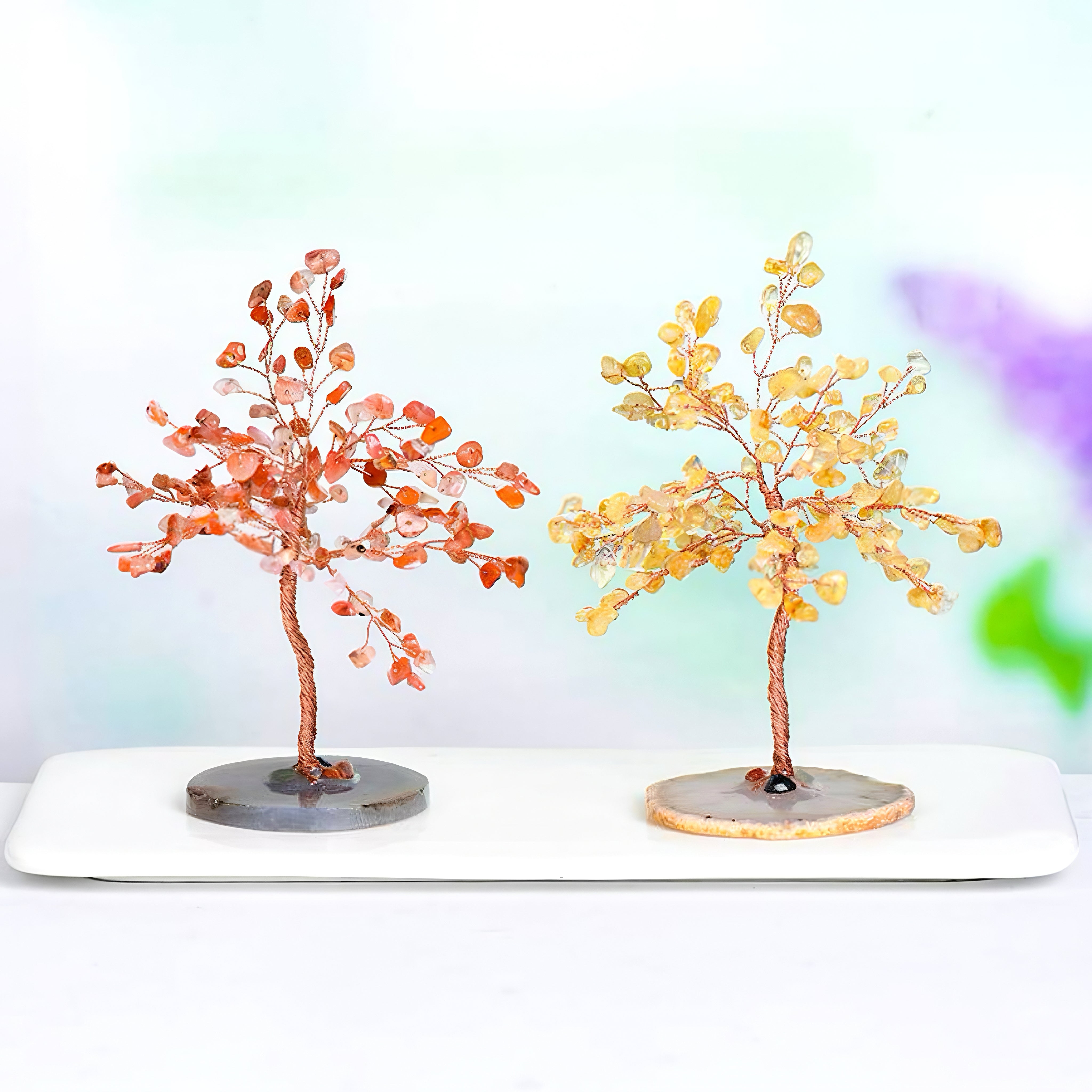 Crystal Tree with Agate Base