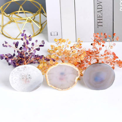 Crystal Tree with Agate Base