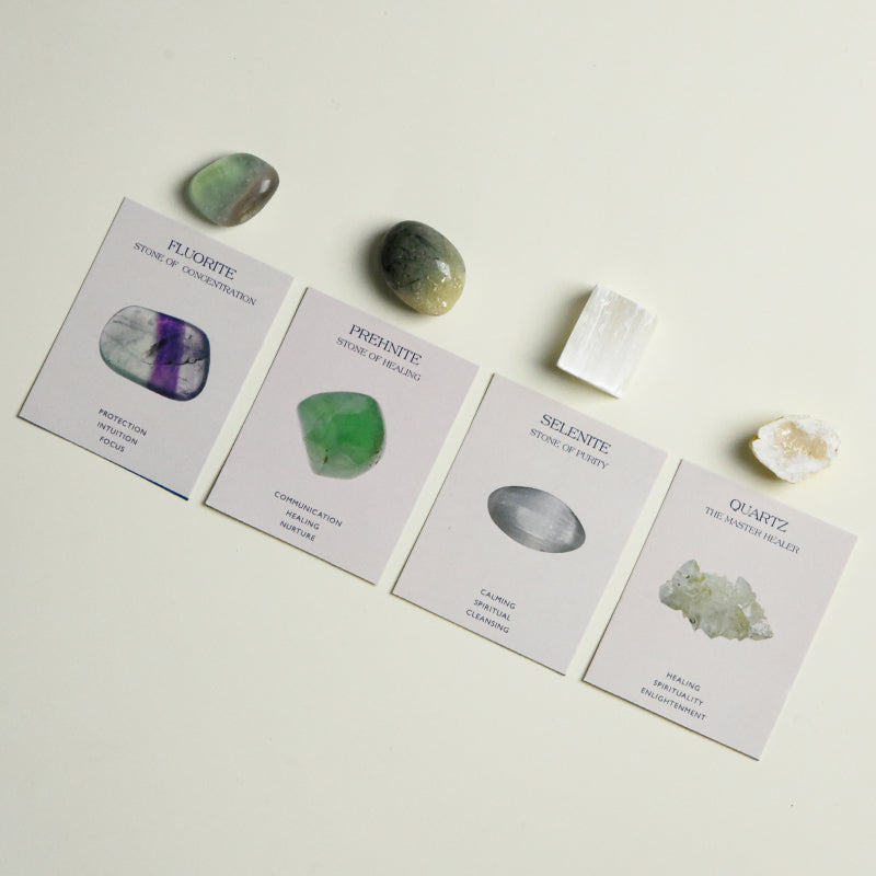 Crystal Healing Set for Balance and Harmony with Green Aventurine and Clear Quartz for home energy.