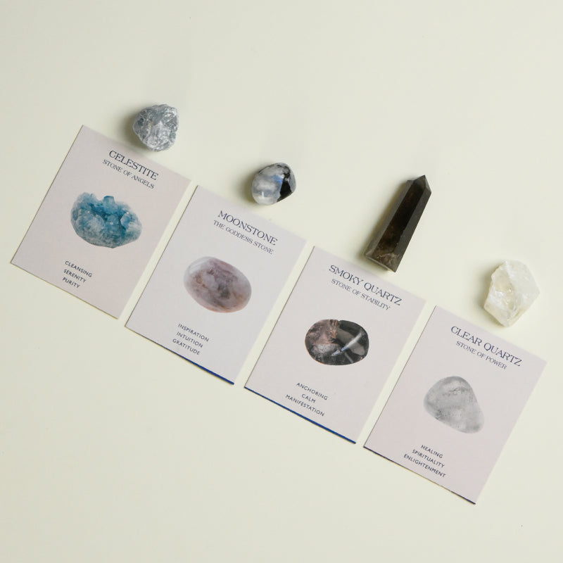 Crystal Healing Set for Health with Smoky Quartz and Hematite for wellness in home spaces.