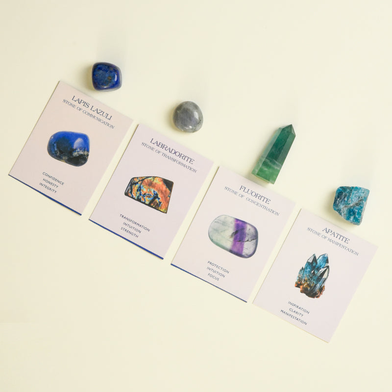 Crystal Healing Set for Intuition and Wisdom with Lapis Lazuli and Amethyst for spiritual growth.
