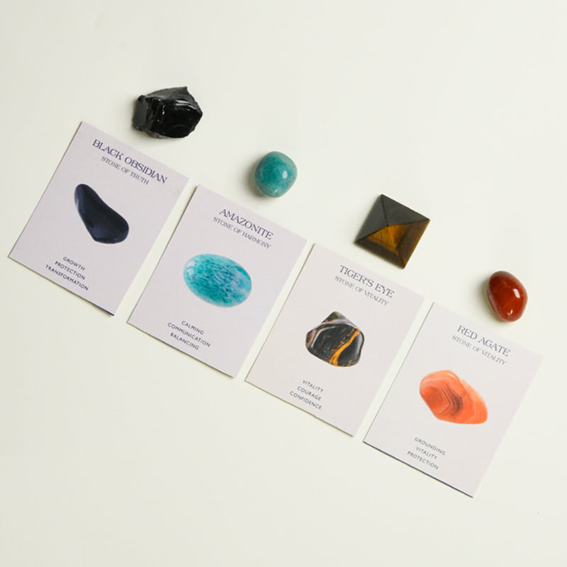 Crystal Healing Set for Strength and Courage with Red Jasper and Tiger Eye for empowerment.