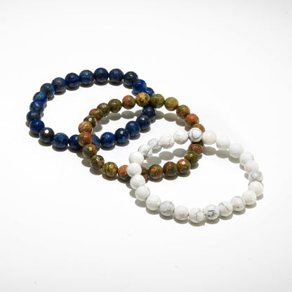 Light of Wisdom Bracelet with Lapis, Clear Quartz, and Amethyst for clarity in daily wear.