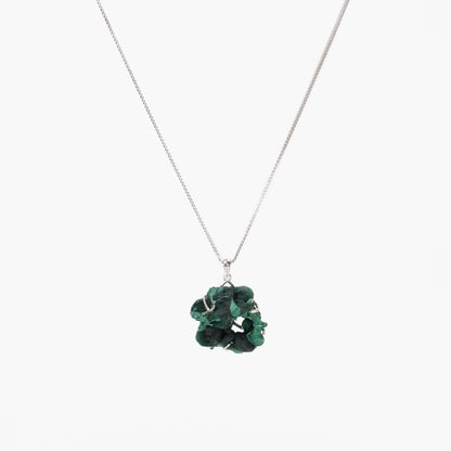 Natural Malachite Necklace with vibrant green bands, ideal for transformative energy in wear.