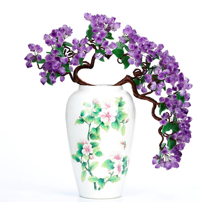 Radiant Abundance Tree: Amethyst & Citrine Feng Shui Gemstone Decor