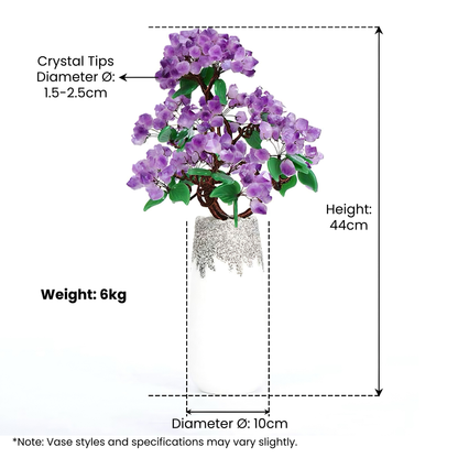 Joyful Fortune Gem Tree: Amethyst & Citrine Healing Crystal Gift