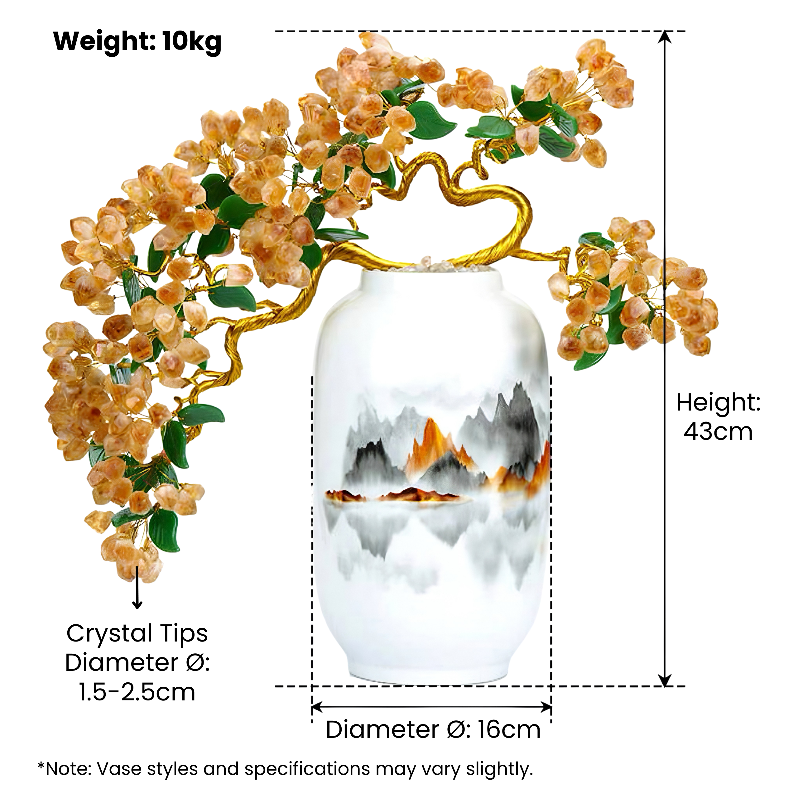 Radiant Abundance Tree: Amethyst & Citrine Feng Shui Gemstone Decor