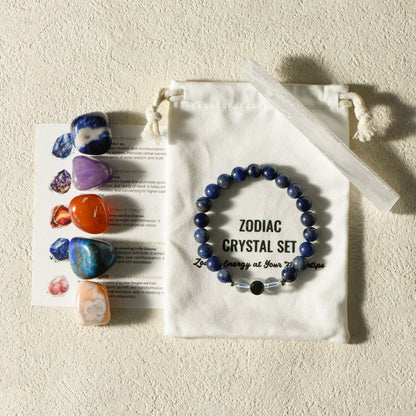 Virgo Set with Healing Stone, Bracelet, Selenite, and Amazonite for Virgo clarity and focus.