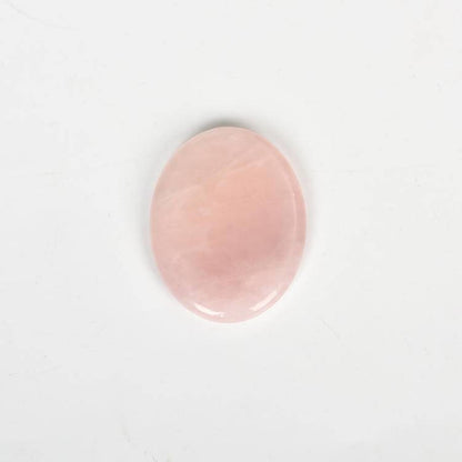 Rose Quartz Worry Stone with soft pink hues, fostering love and calm in daily use.