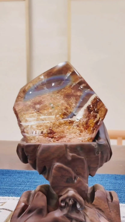 Natural Feng Shui Clear Quartz Decor — “The Golden Valley”