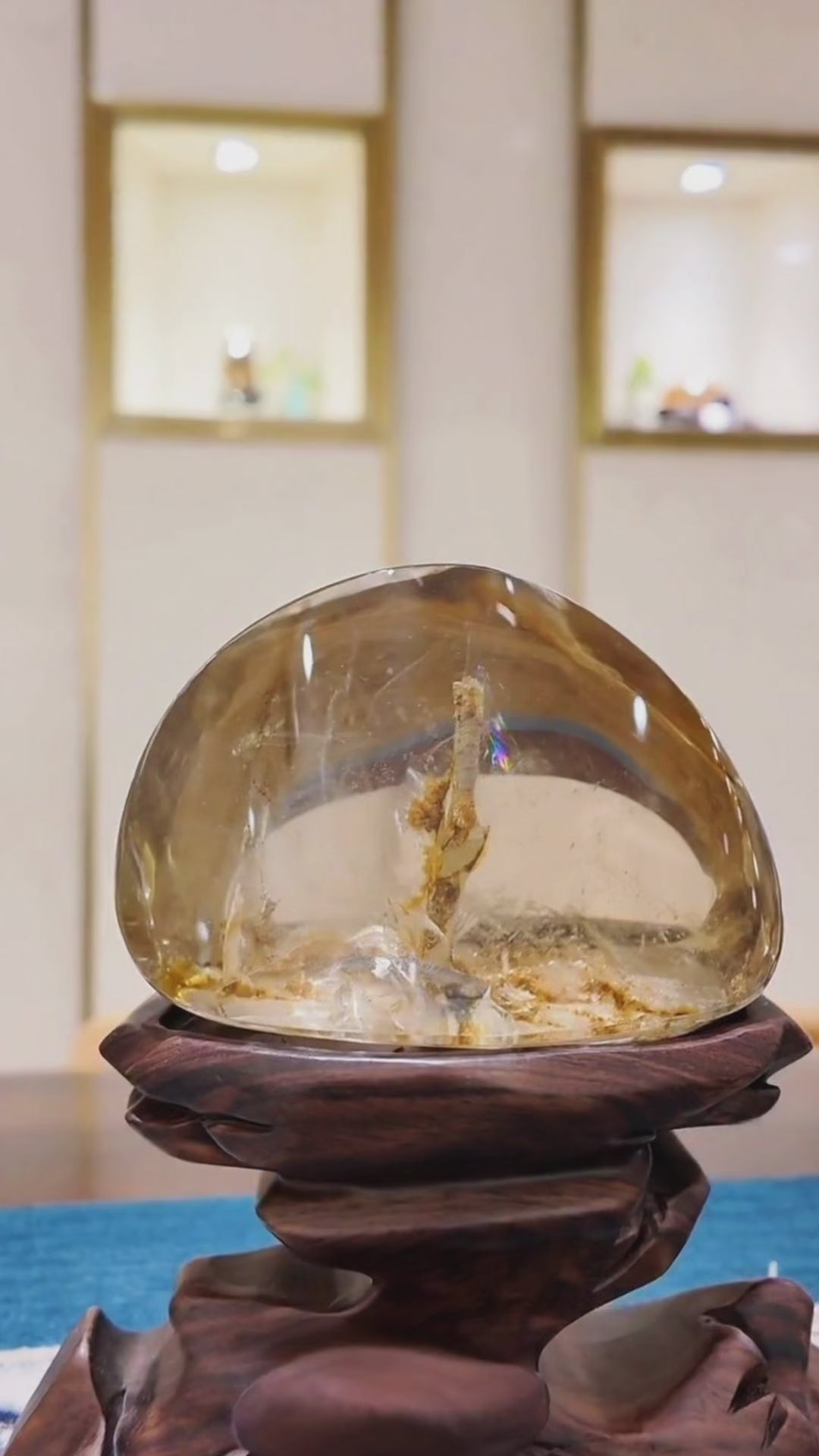 Load video: Natural Feng Shui Clear Quartz Decor — “The Golden Summit”